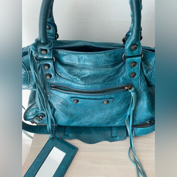 Balenciaga City Bag - Teal/Turquoise Leather - Picture 4 of 16